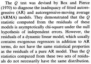 distributed box tests|How many lags to use in the Ljung.